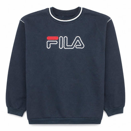 Fila Men Blue Crew Neck Regular Fit Logo Sweatshirt M