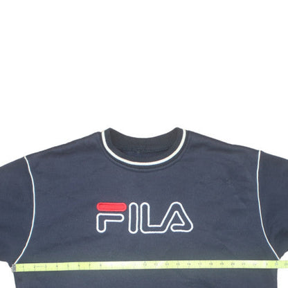 Fila Men Blue Crew Neck Regular Fit Logo Sweatshirt M