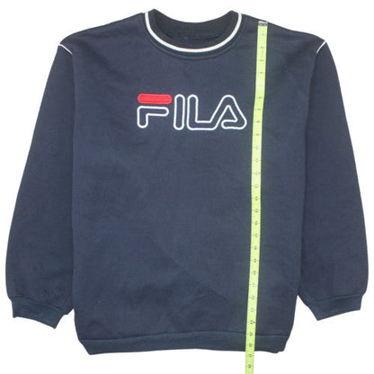 Fila Men Blue Crew Neck Regular Fit Logo Sweatshirt M