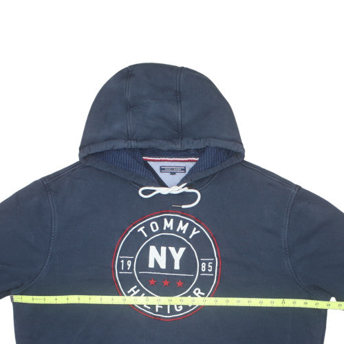 Tommy Hilfiger Men's Blue Pullover Hoodie Size M NY Logo Sweatshirt