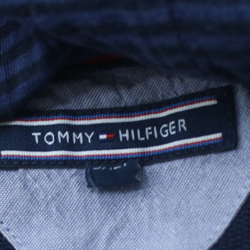 Tommy Hilfiger Men's Blue Pullover Hoodie Size M NY Logo Sweatshirt