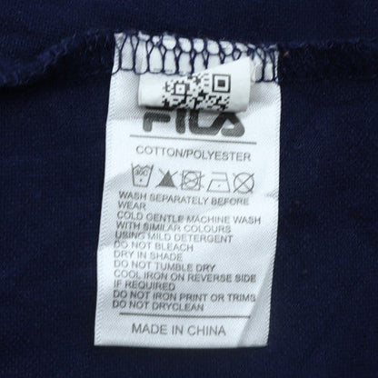 Fila Men’s Blue Pullover Hoodie L Sports Logo Graphic Sweatshirt