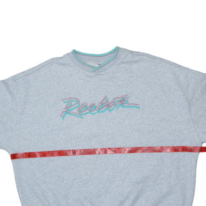 Reebok Womens Grey Crew Neck Pullover Sweatshirt Size 3XL