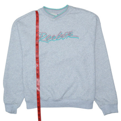 Reebok Womens Grey Crew Neck Pullover Sweatshirt Size 3XL