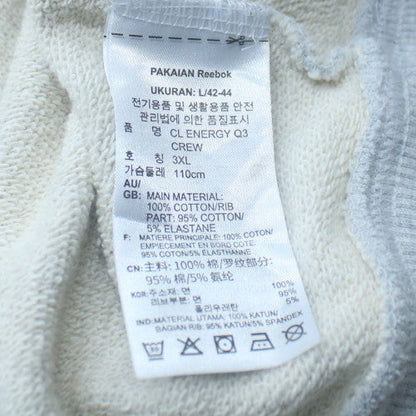 Reebok Womens Grey Crew Neck Pullover Sweatshirt Size 3XL