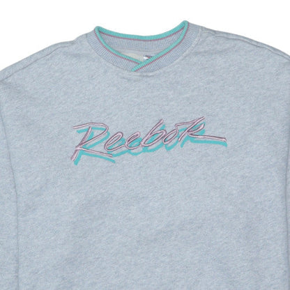 Reebok Womens Grey Crew Neck Pullover Sweatshirt Size 3XL