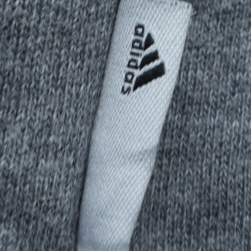 Adidas Men's Grey Hoodie Medium Pullover Logo Cotton Blend