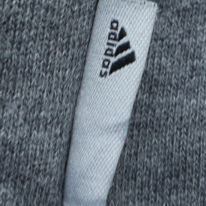 Adidas Men's Grey Hoodie Medium Pullover Logo Cotton Blend