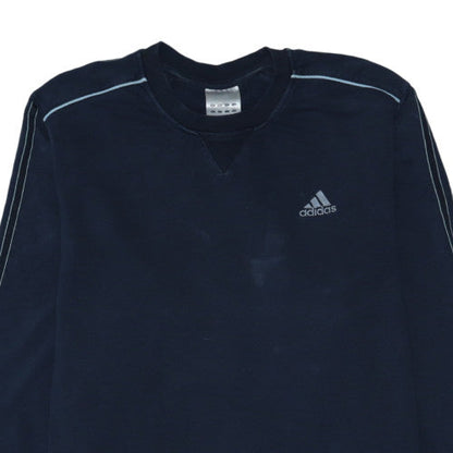 Adidas Men's Blue Crew Neck Pullover Sweatshirt L Sports Fleece