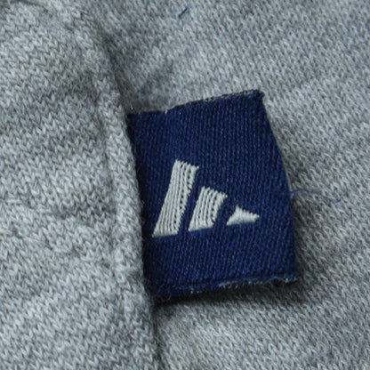 Adidas Men Grey Pullover Hoodie Medium Logo Sports Fleece