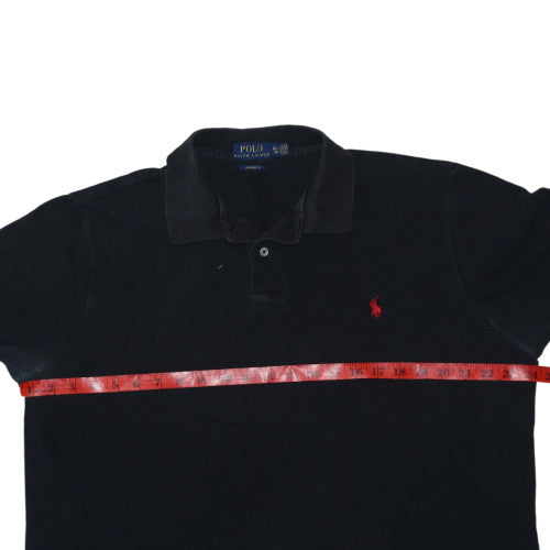 Ralph Lauren Men's Black Custom Fit Polo Shirt XL Slim Cotton