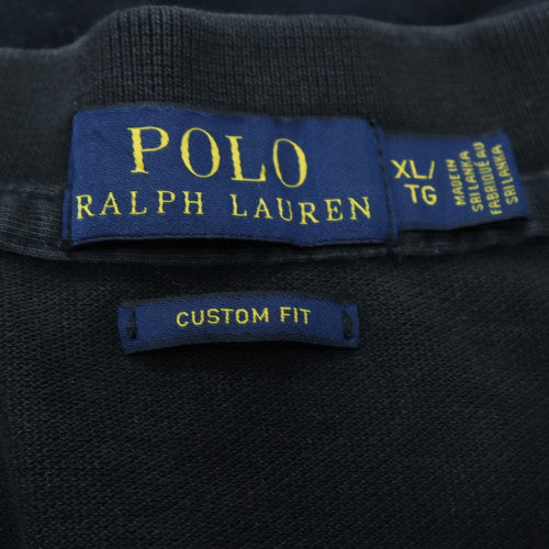 Ralph Lauren Men's Black Custom Fit Polo Shirt XL Slim Cotton
