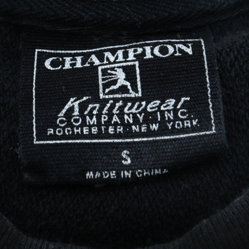 Champion Men’s Black Pullover Sweatshirt S Retro Embroidered Logo