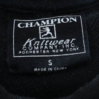 Champion Men’s Black Pullover Sweatshirt S Retro Embroidered Logo