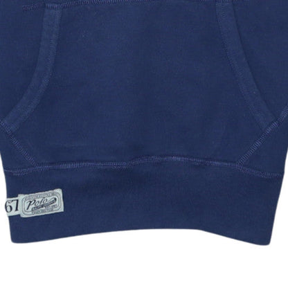 Ralph Lauren Men's Blue Pullover Hoodie XS Logo Fleece