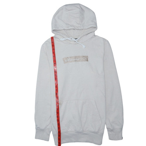 Ellesse Men's Beige Pullover Hoodie UK S Logo Cotton Blend