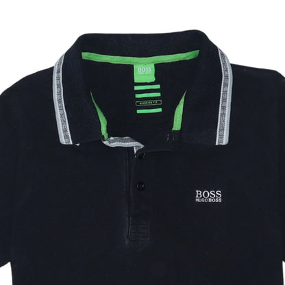 Hugo Boss Men's Black Modern Fit Cotton Polo Shirt Size L