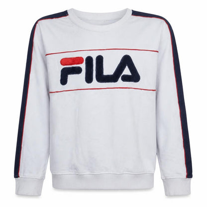 Fila Men's White Crew Neck Logo Sweatshirt Size L Regular Fit