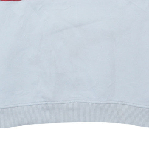 FILA Men's White Crew Neck Logo Sweatshirt Size L Regular Fit