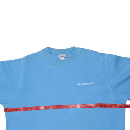 Reebok Men's Blue Pullover Sweatshirt L Crew Neck Fleece Sportswear