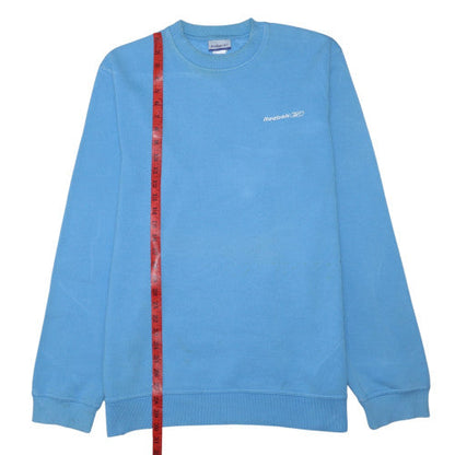 Reebok Men's Blue Pullover Sweatshirt L Crew Neck Fleece Sportswear