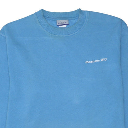 Reebok Men's Blue Pullover Sweatshirt L Crew Neck Fleece Sportswear