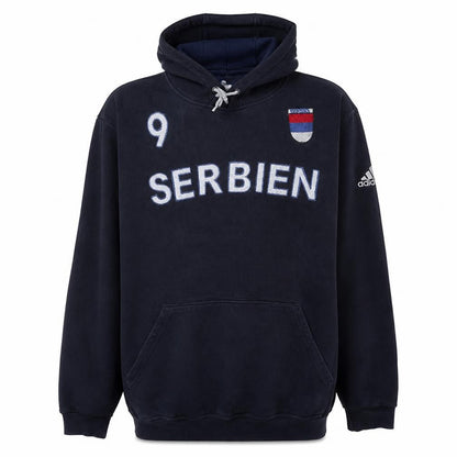 Adidas Men’s Blue 3XL Pullover Hoodie Serbia Sports Fleece