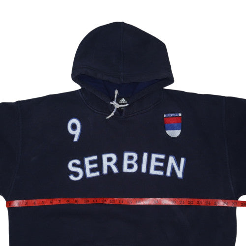 Adidas Men’s Blue 3XL Pullover Hoodie Serbia Sports Fleece