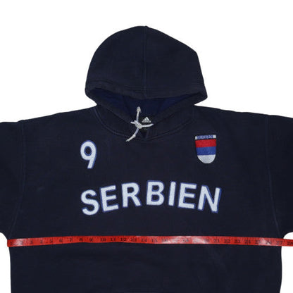 Adidas Men’s Blue 3XL Pullover Hoodie Serbia Sports Fleece