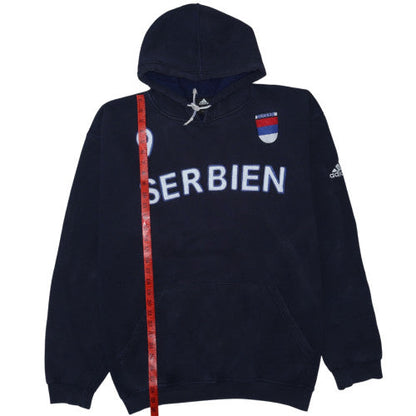 Adidas Men’s Blue 3XL Pullover Hoodie Serbia Sports Fleece