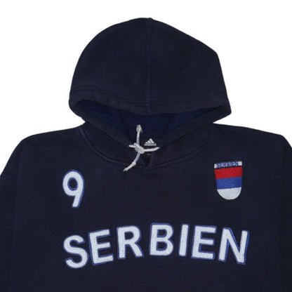 Adidas Men’s Blue 3XL Pullover Hoodie Serbia Sports Fleece