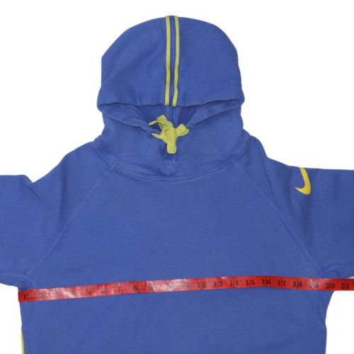 Nike Men Blue Pullover Hoodie M Sports Cotton Logo Hooded