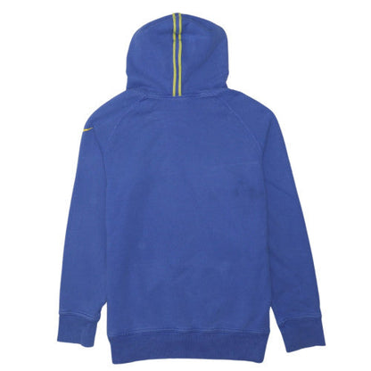Nike Men Blue Pullover Hoodie M Sports Cotton Logo Hooded