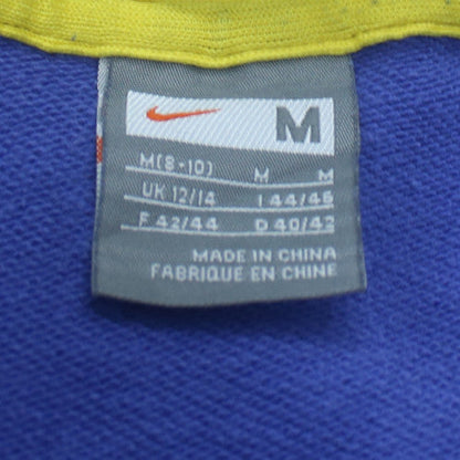 Nike Men Blue Pullover Hoodie M Sports Cotton Logo Hooded
