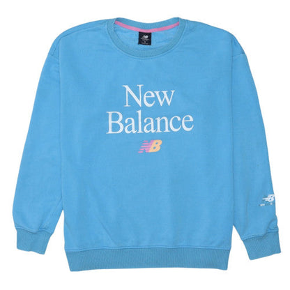 New Balance Women Blue Cotton Blend Crew Neck Sweatshirt Size M
