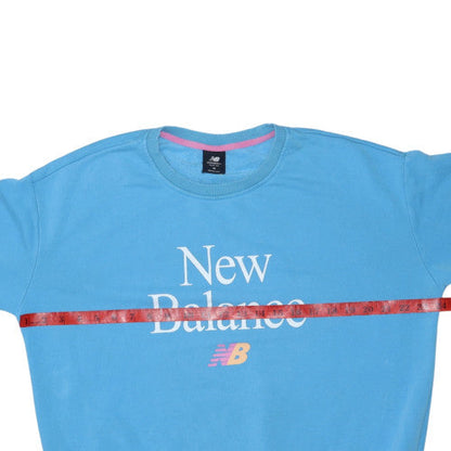 New Balance Women Blue Cotton Blend Crew Neck Sweatshirt Size M