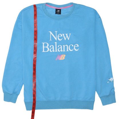 New Balance Women Blue Cotton Blend Crew Neck Sweatshirt Size M