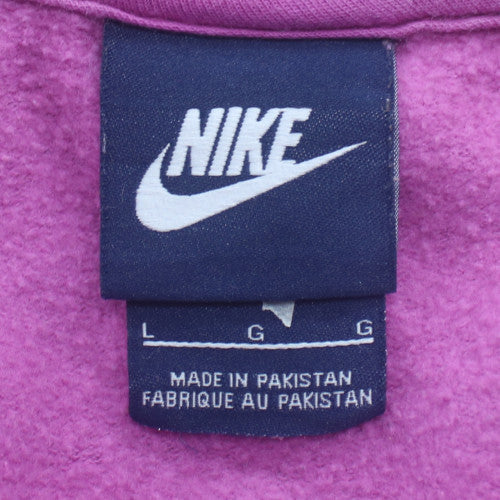 Nike Womens Pink Full Zip Sweatshirt Jacket Size L Cotton Blend