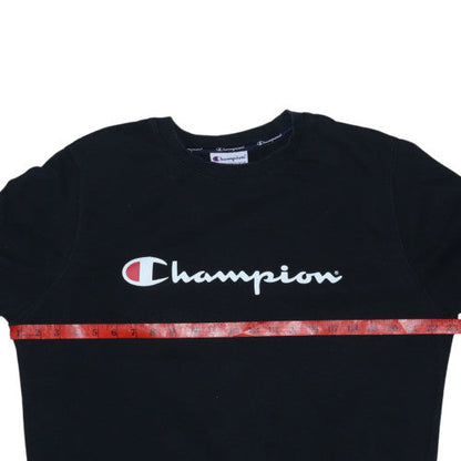 Champion Men's Black L Pullover Crew Neck Logo Sweatshirt