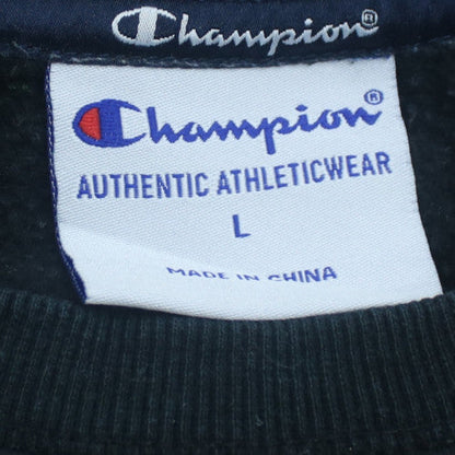 Champion Men's Black L Pullover Crew Neck Logo Sweatshirt