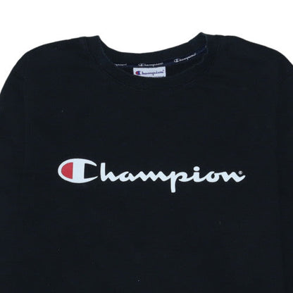 Champion Men's Black L Pullover Crew Neck Logo Sweatshirt