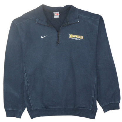 Nike Men's Blue Lipscomb Softball 1/4 Zip Fleece Sweatshirt Size S