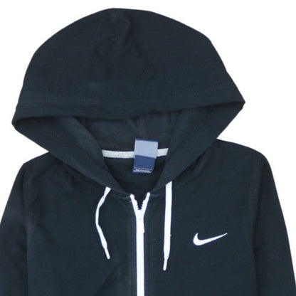 Nike Womens Black Full Zip Hoodie Size M Cotton Blend Casual Sportswear