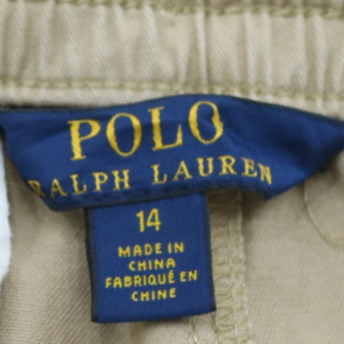 Ralph Lauren Boys Beige Chino Trousers Age 14 Elastic Waist