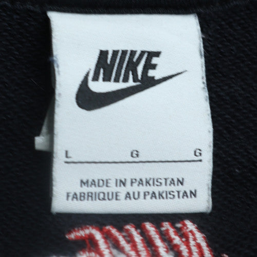 Nike Men's Black L Pullover Sweatshirt with Embroidered Logos