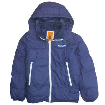 Timberland Boys Blue Hooded Puffer Jacket Size 12 Years Winter Coat