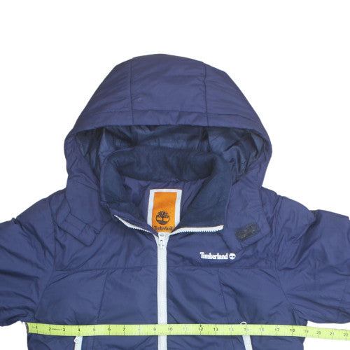 Timberland Boys Blue Hooded Puffer Jacket Size 12 Years Winter Coat