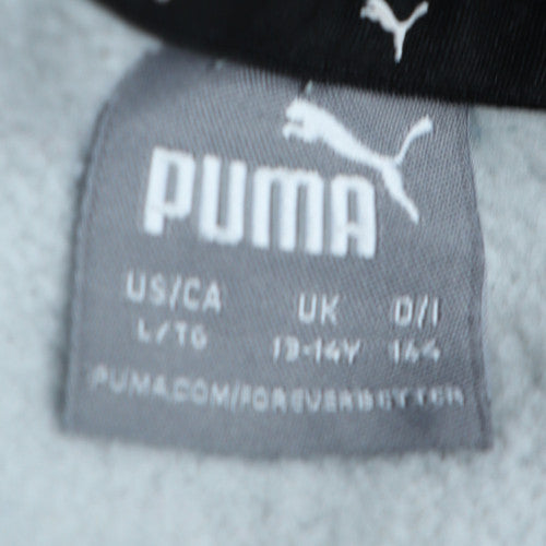 Puma Boys Grey Sweatshirt 13-14 Years Crew Neck Pullover Fleece Logo Top