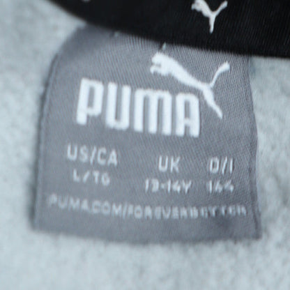 Puma Boys Grey Sweatshirt 13-14 Years Crew Neck Pullover Fleece Logo Top