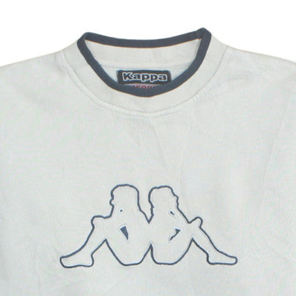 Kappa Men's White Medium Pullover Sweatshirt Logo Sportswear Vintage